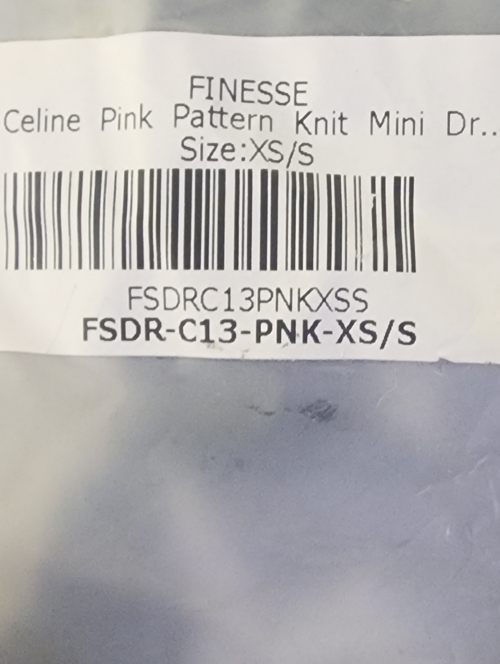 NIB- Finesse Celine Pink Pattern Knit Mini Dress Sz XS/S - Picture 7 of 7